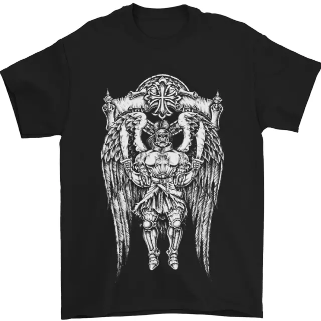 Cavalieri Templari Teschio Romano Guerriero Palestra Uomo T-Shirt 100% Cotone