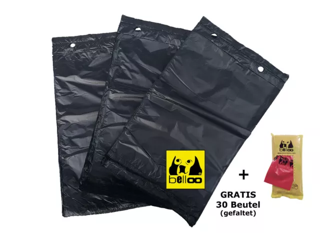 BELLOO Hundekotbeutel 500 SCHWARZ + 30 GRATIS ROT gefaltet - ALLES MUSS RAUS!