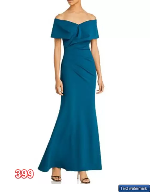 AQUA Off The Shoulder Cuff Wrap Gown Size 2 Azure women dress AQUA Women's Dress