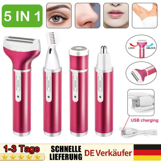 Epilatore donna 5 in 1 bikini sopracciglia naso trimmer depilazione viso~