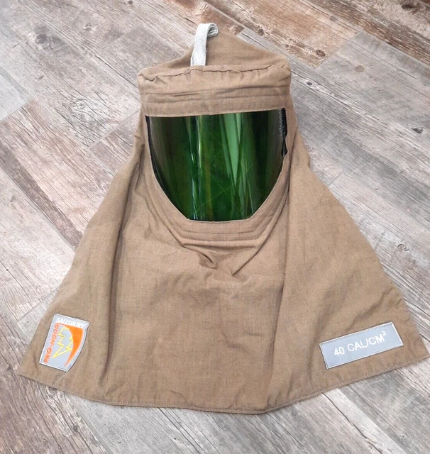 Electric Arc Flash Hood Face Shield Green Honeywell Salisbury  40 Cal Made USA