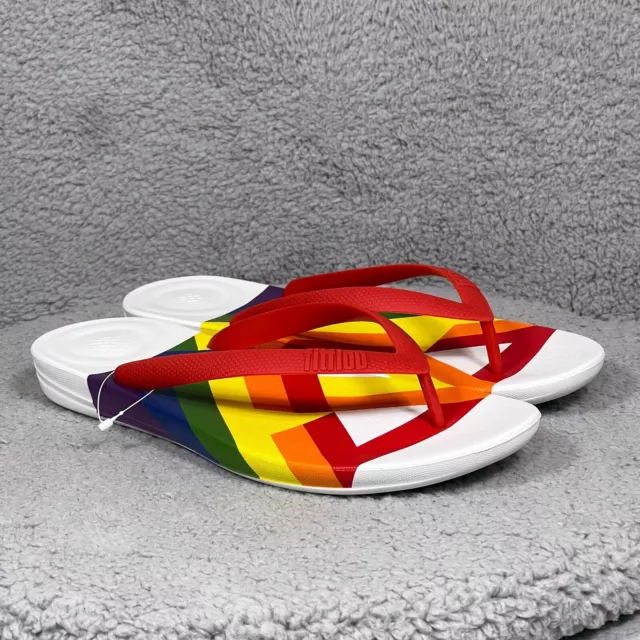 Fitflop Iqushion Womens Size 10 Flip Flops Thongs Sandals Rainbow