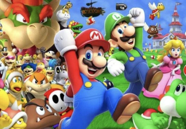 Zum Selbermachen Rund- & Vollbohrer 5D Diamantmalerei Cartoon Super Mario-40x30cm-UK