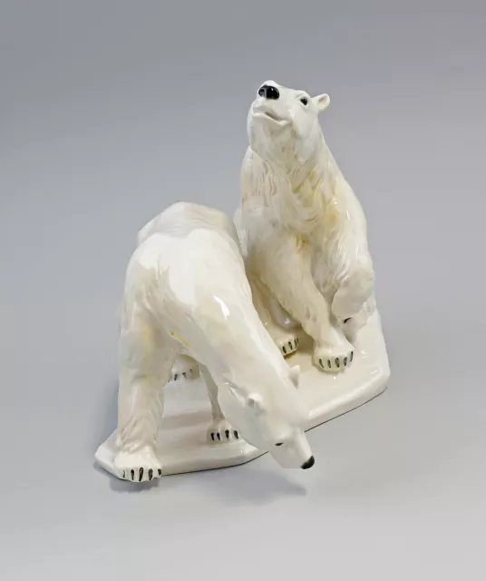 9941866 Porzellan Figur Eisbär-Gruppe Ens 28x17x22cm 2