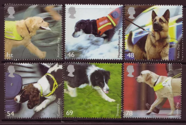 Great Britain 2008 Working Dogs Set Of 6 Fine Used