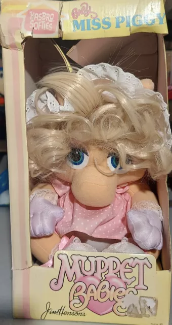 Vintage 1983 Hasbro Jim Henson Muppet Babies Baby Miss Piggy Plush Doll 11” Tall