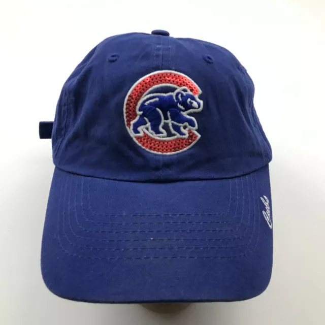 Chicago Cubs Hat Cap Strapback Womens Blue Adjustable Embroidered Sequined MLB