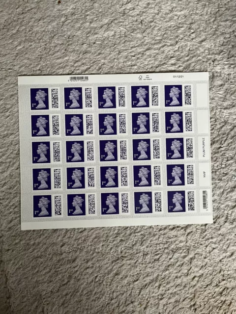 25 x Royal Mail 1st First Class Barcode Stamps Genuine Brand New