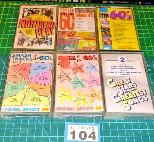 JOB LOT BUNDLE - Sixties Hits Compilations 60s 60'S Cassette tapes