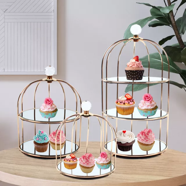 Cake Stand Afternoon Tea Birdcage Shaped Cupcake Wedding Party Display Holder UK