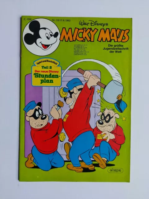 Ehapa - Micky Maus Nr. 33 / 17.08.1982 - Top Zustand / Z1 (mit Beilage)