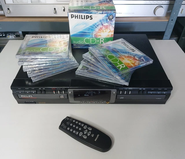 PHILIPS CDR 765 Lecteur Enregistreur CD télécommande 10 disques CD-R ...