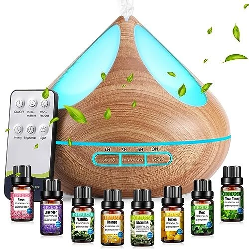 DIFFUSERS 500ML WITH 8 Essential Oils Set, Aromatherapy Diffusers Air