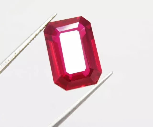 11.7X7.7mm Natural Certified Pigeon Blood Red Ruby Emerald Cut Loose Gemstone