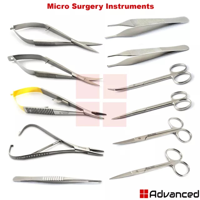 Micro Surgery Instruments Noyes Scissors TC Castroviejo Needle Holder Mathieu CE