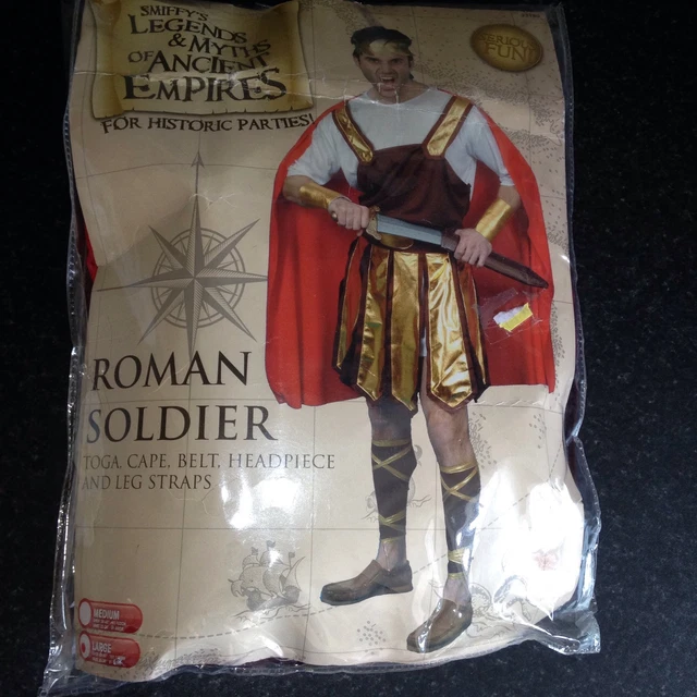 Smiffys SOLDATO ROMANO Leggende Miti Abito Fantasioso Costume Adulto Maschio Uomo Toga Ecc.
