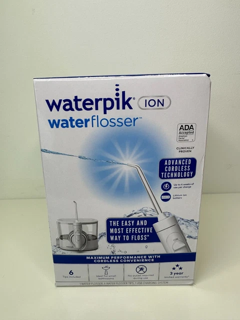 Hilo dental de agua Waterpik ION - inalámbrico - recargable - blanco WF-11W010-1 nuevo