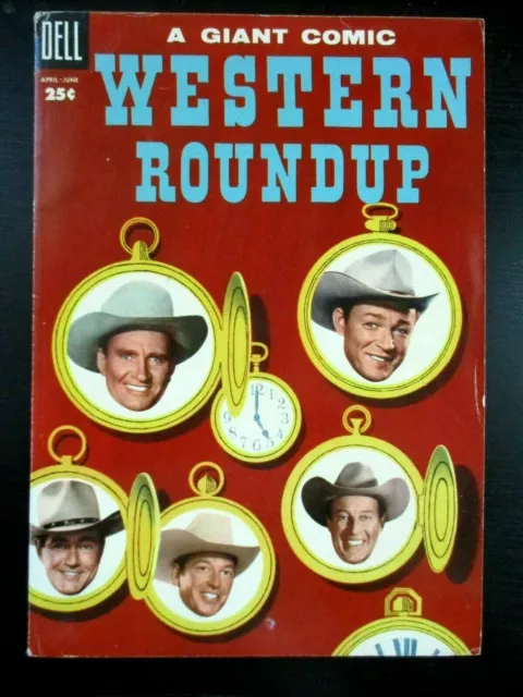 Western Roundup #10, 1955 Dell Giant Comic, Fn+ 6.5, Roy Rogers, Gene Autry