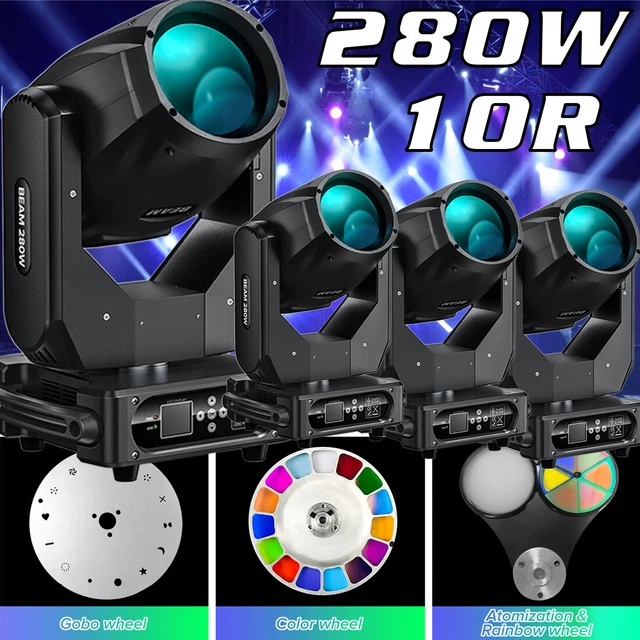 4PCS 280W Moving Head Stage Light 17 Gobos Spot DMX Party Disco Beam Light Show