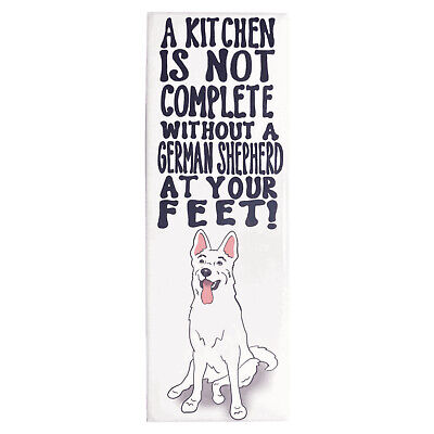 White German Shepherd Magnet Cartoon Dog Portrait Gift Collectible Kitchen Decor