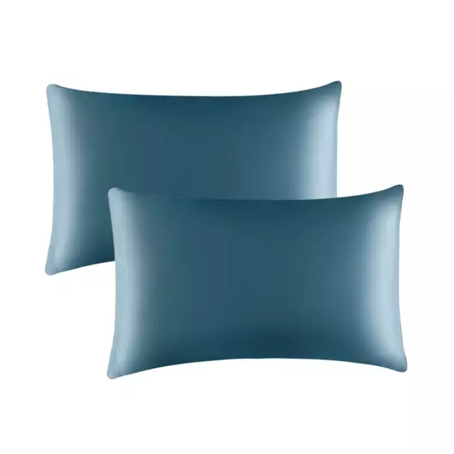 NetEase Queen Soft and Smooth Silk Pillowcase for Hair and Skin Health Blue 1