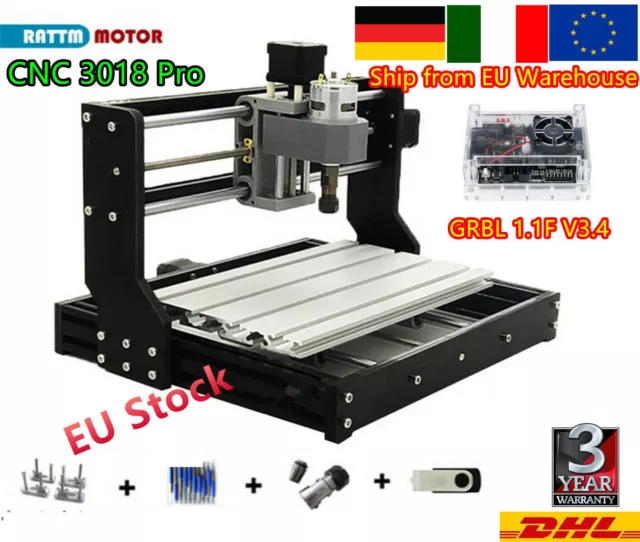 3018 Pro GRBL CNC Router PVC PCB Milling Woodworking Laser Engraving Machine『IT』