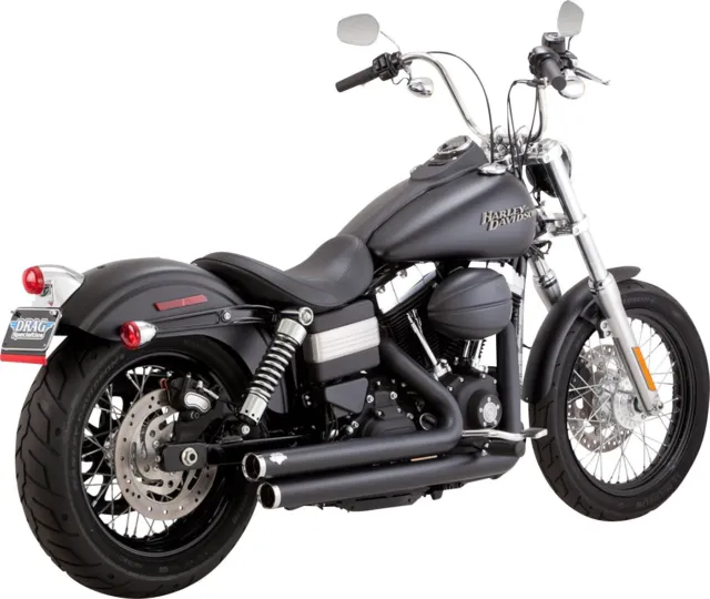 Vance & Hines Black Big Shots Staggered Exhaust System (47338)