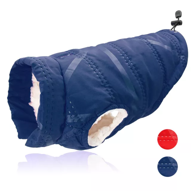 Abbigliamento Cappottino Impermeabile Per Cani in pile Inverno caldo Giacca Blu