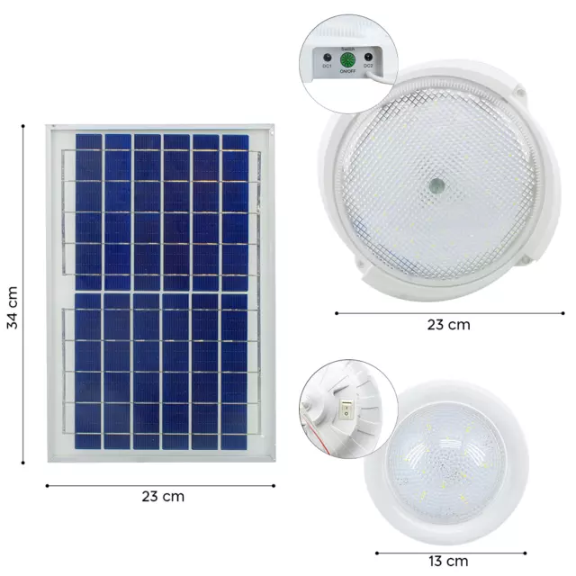 Lámpara con Focos empotrables LUZ SOLAR LED recarga solar protección IP65 2