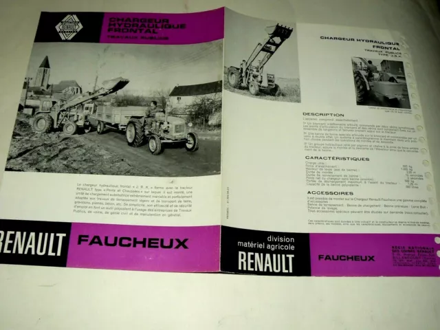 Prospectus Tracteur RENAULT FAUCHEUX TP  Prospekt  Tractor Traktor Brochure