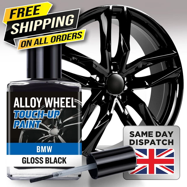 for BMW Gloss Black Alloy Wheel Touch Up Paint with Internal Brush