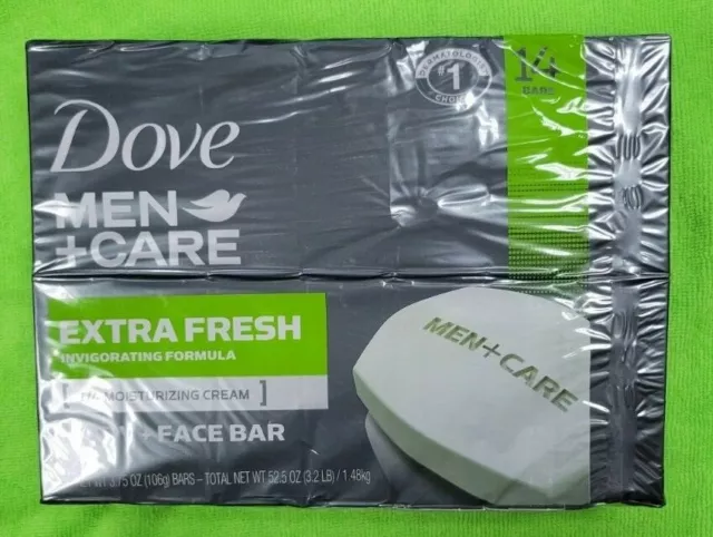 14 Dove Men Care Extra Fresh Soap Bar 3.75 oz 1/4 Moisturizing Cream Body + Face