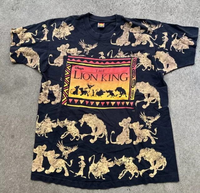 Vtg The Lion King Movie Promo All Over Print Shirt Size Large Single Stitch 90s