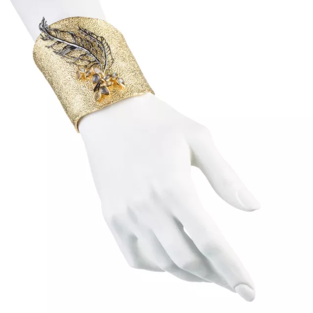 Alexis Bittar Gold 'Elements - Phoenix' Feather Cuff Bracelet.*****NEW******