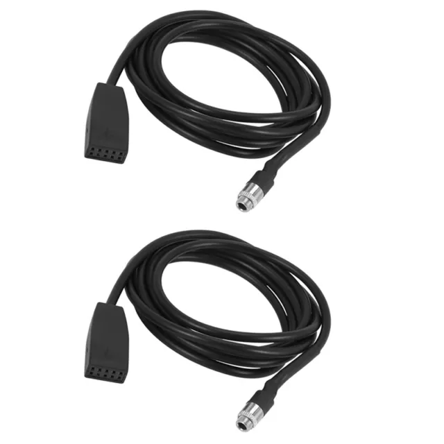 2X Hohe Qualitaet Schwarz 10 Pin 3,5mm Klinkenbuchse Auto USB AUX IN Adapte2221