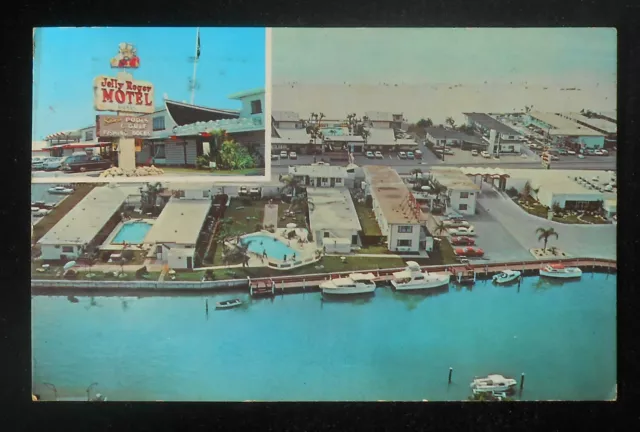 1967 Aerial View Jolly Roger Motel-Botel Pleasure Island St. Petersburg FL PC