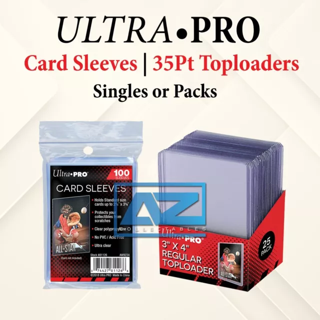 Ultra Pro 100 Card Sleeves 25 Toploader 35Pt Single/Packs Pokemon Sports Cards