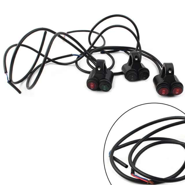 7/8''  22mm 12V Motorcycle Handlebar Headlight Fog Spot Light Dual On Off Switch