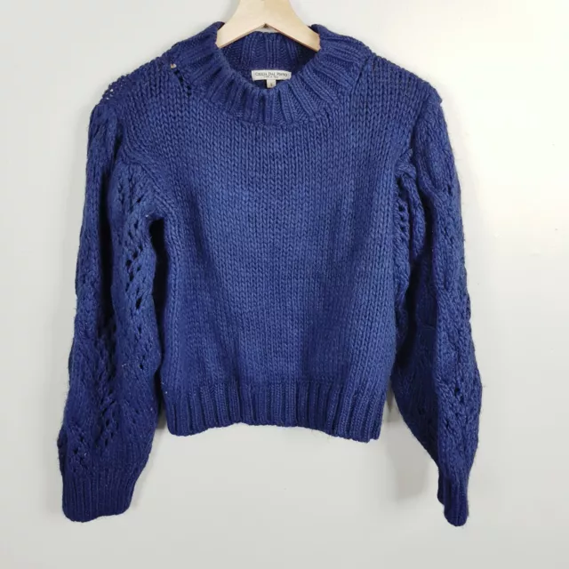 [ GIULIA DAL PIANO ] Womens Blue Wool Blend Jumper Made in Italy | S or AU 10