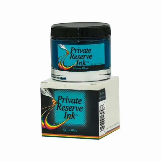 Private Reserve Fountain Pen Ink Bottle, 60ml, Neon Blue