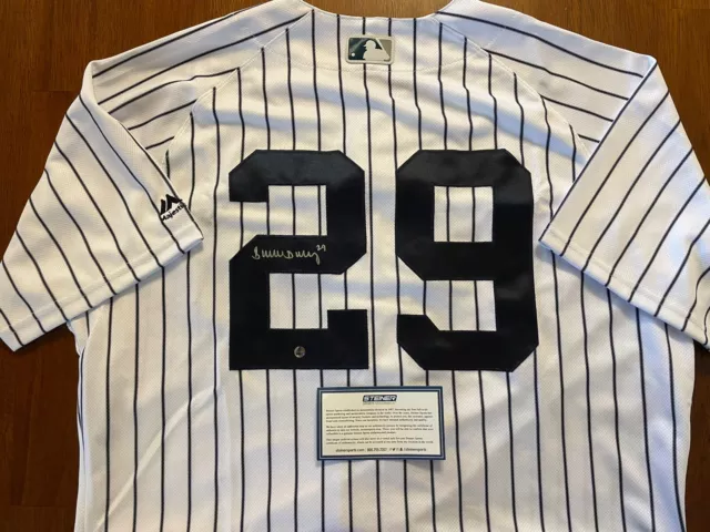 Brandon Drury Signed New York Yankees Majestic Pinstriped Home Jersey (Steiner)