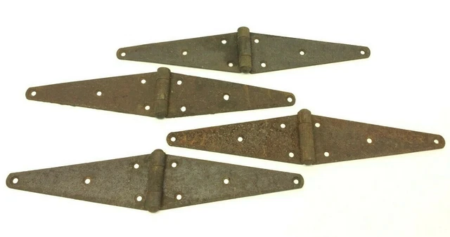 Matching Set Four Iron Metal Large Old Barn Door Garage Hinges Parts