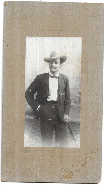 Foto Ritratto Giovane Uomo Elegante, Salerno, Studio Bertolani, 1903.  14 X 25
