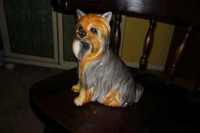 Silky/Yorkie terrier statue