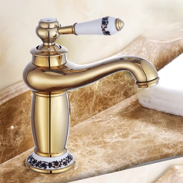 Sjhtkjyxgs robinet de bain Bronze lavabo Mixer ancien lavabo robinet salle de bain robinet lavabo à main Chaud et froid rétro robinet