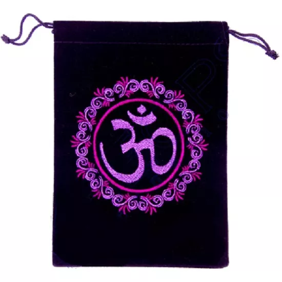 - Om Embroidered Velveteen Bag for Tarot Runes Gems Wiccan Pagan