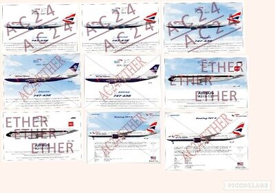British Airways Aircraft Fleet Illustration Print - Boeing, Airbus, Concorde