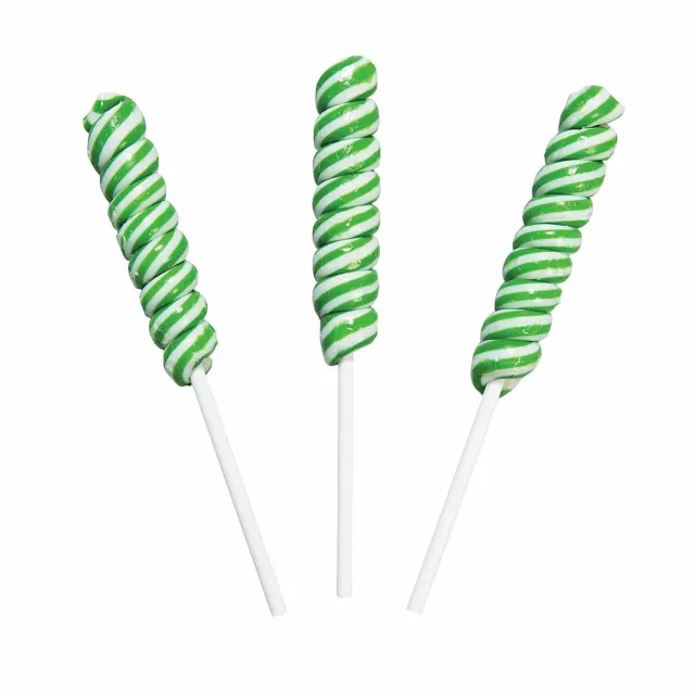 Green Mini Twisty Lollipops - Candy -24 Pieces