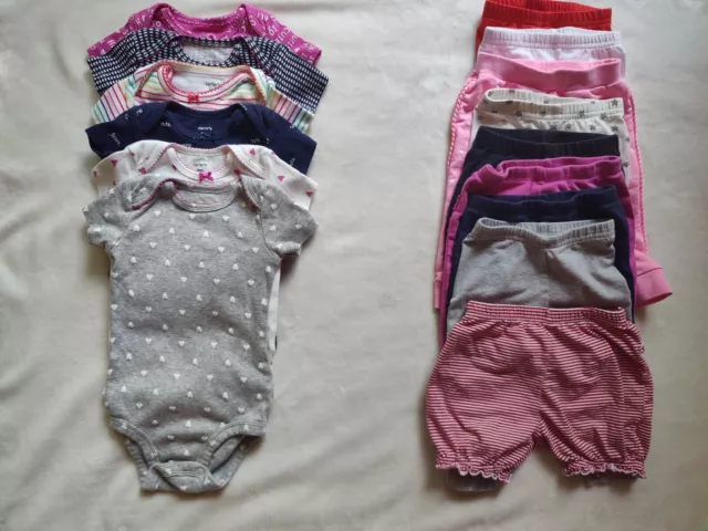 Carter's Baby Girl Lot 15 pieces, Size 9 Months: bodysuits t-shirt pants shorts