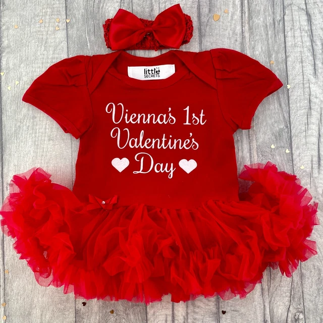 ROMPER TUTU BABY VALENTINES PERSONALIZZATO, neonato 1° regalo San Valentino